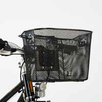 Kids' 9-Litre Metal Bike Basket-Black