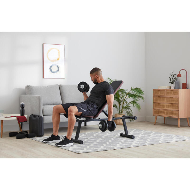 Banco de pesas y abdominales inclinable plegable Decathlon