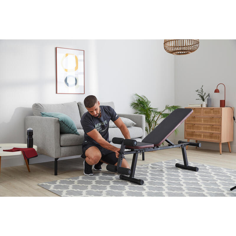 Verstelbare en inklapbare fitnessbank Bench 500 Fold