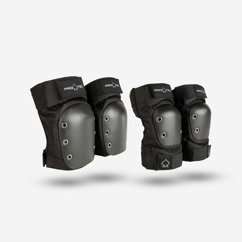 Adult Skateboarding Knee and Elbow Pads - Black