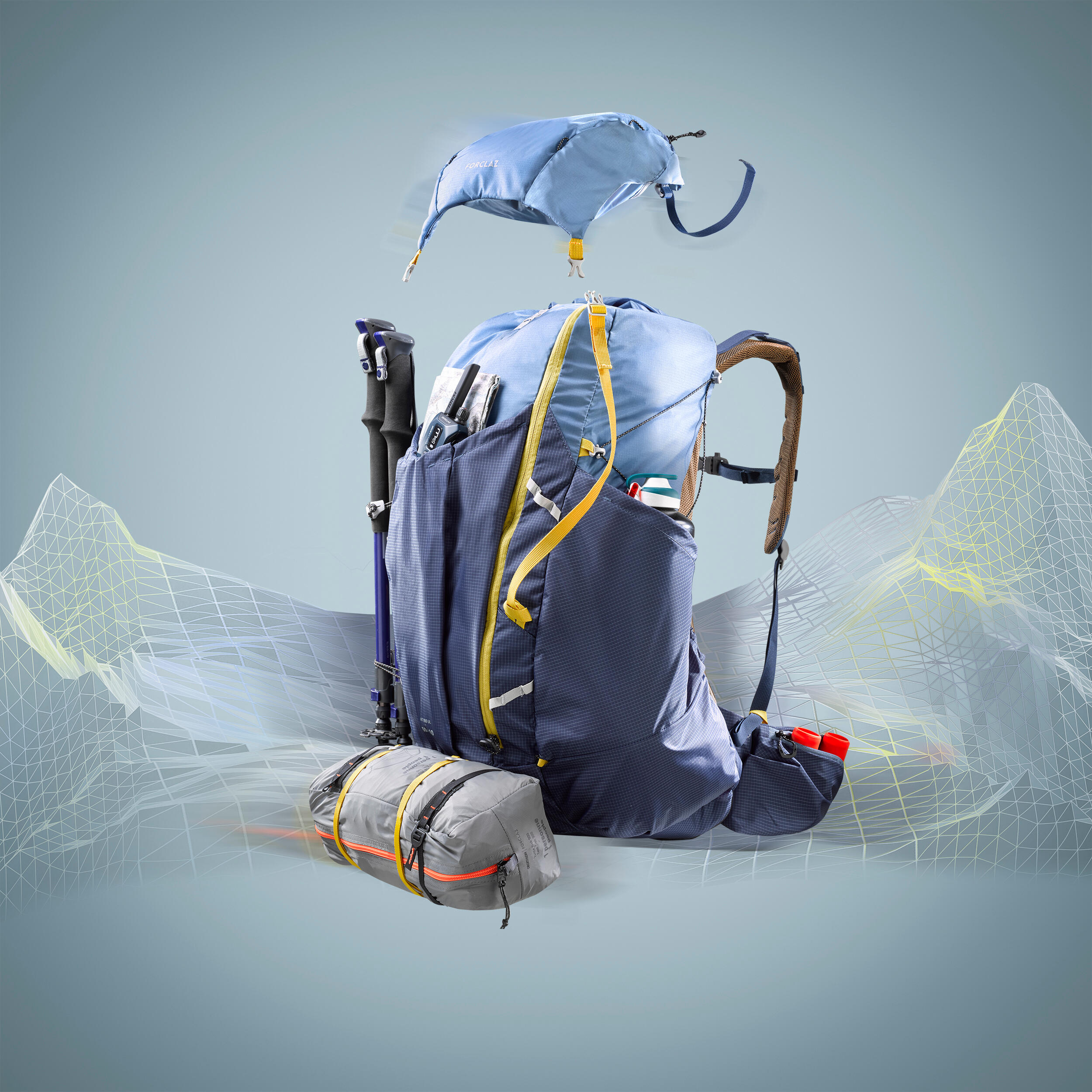 Men s Ultralight Trekking Backpack 50 10 L MT900 UL FORCLAZ Decathlon