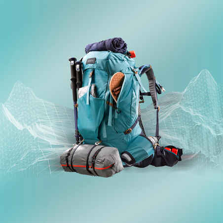 Mochila de montaña y trekking 45L+10L Forclaz MT500 Air con funda impermeable