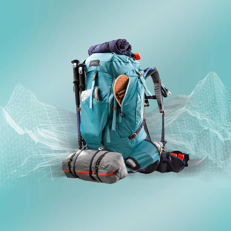 Mochila trekking Mujer 45+10 L - MT500 AIR - Decathlon