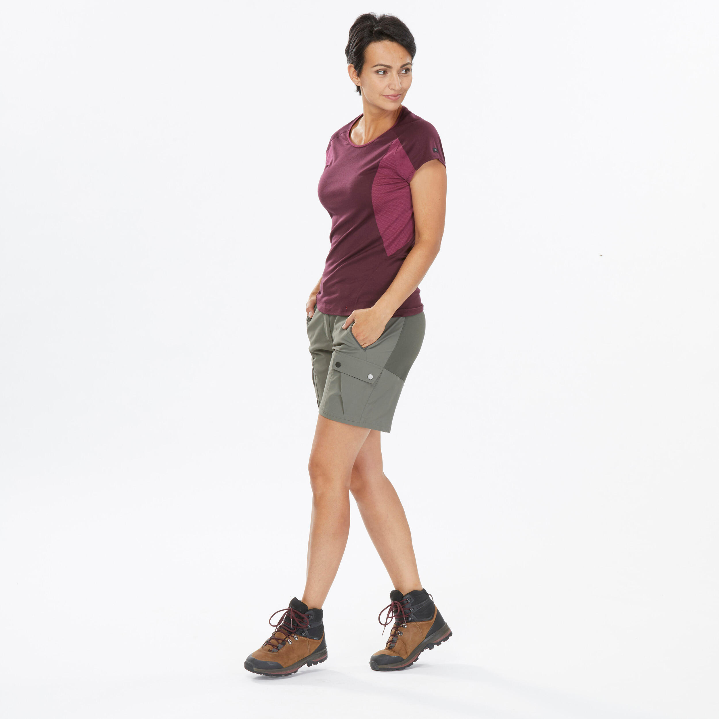 Pantalón corto de montaña y trekking Mujer Forclaz MT500 3/6