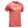 T-shirt laine mérinos de trek voyage - TRAVEL 100 rouge homme