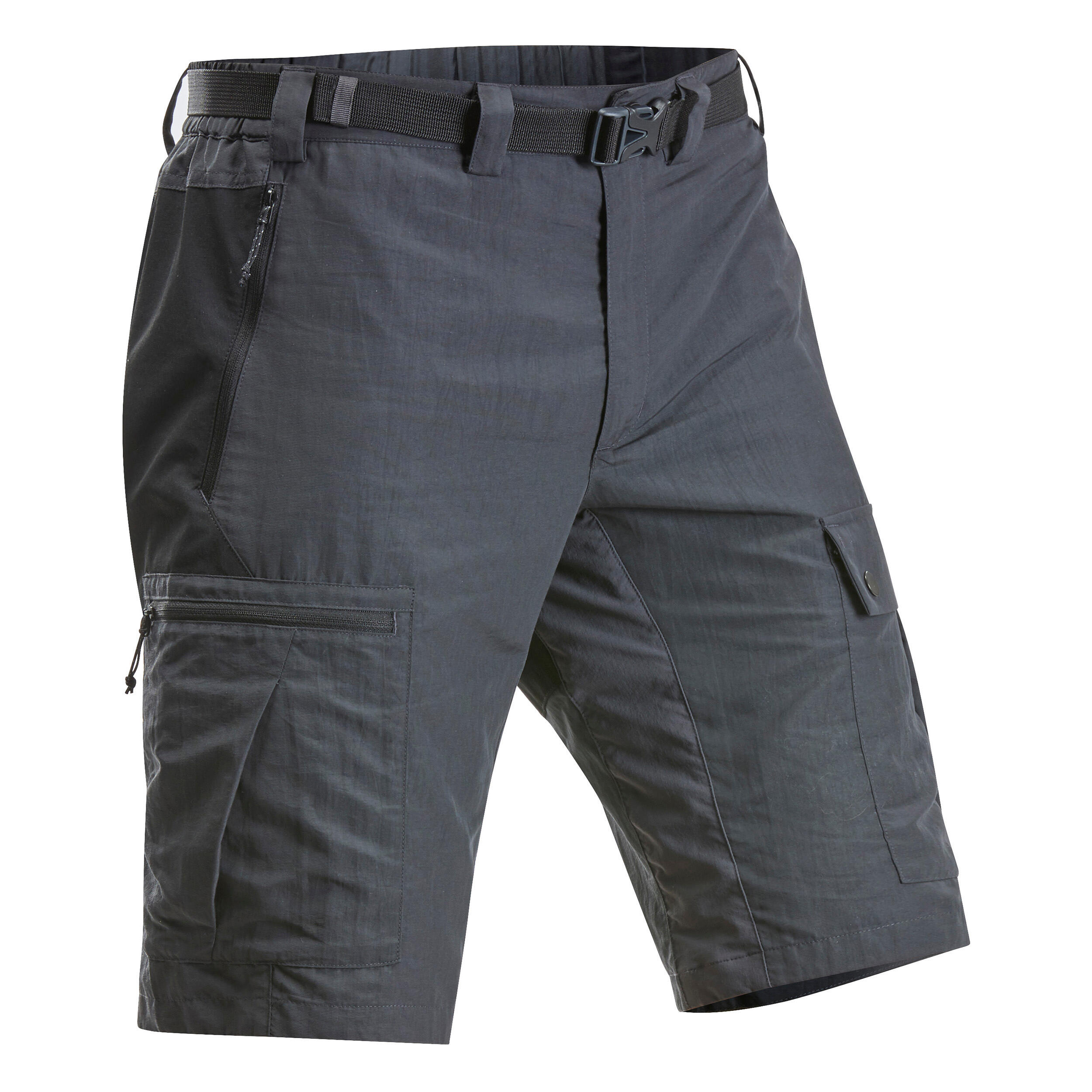 Men's Hiking Shorts - MT 500 - Carbon grey, Black - Forclaz - Decathlon