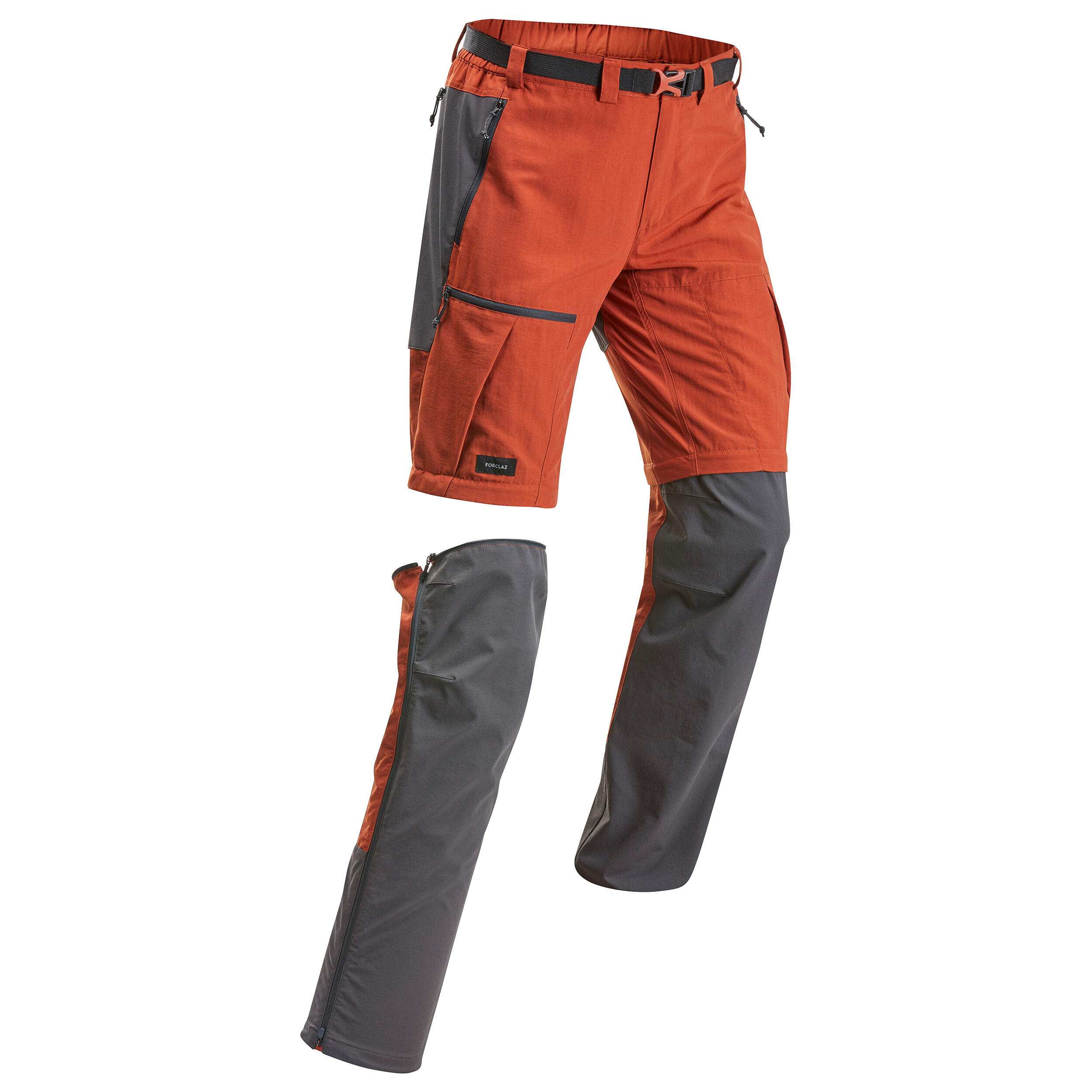 Pantalon Modulabil Rezistent Trekking la munte MT500 Portocaliu Bărbați