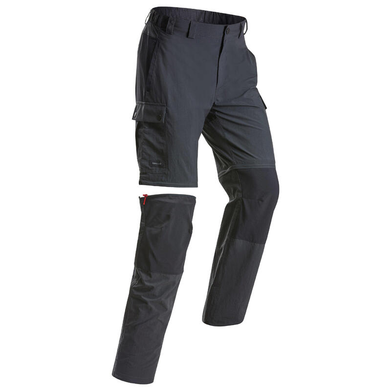 Pantaloni modulabili montagna uomo MT100 grigi