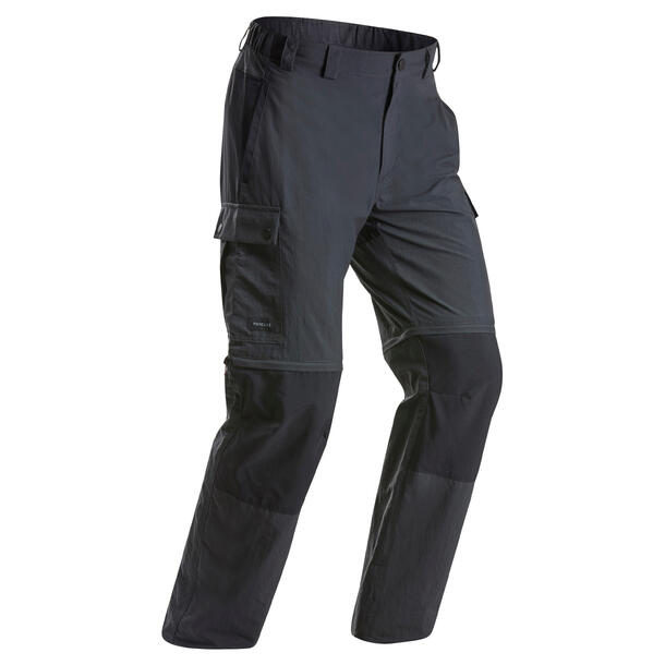 Men Trekking Modular Zip-Off Trousers MT100 - Grey