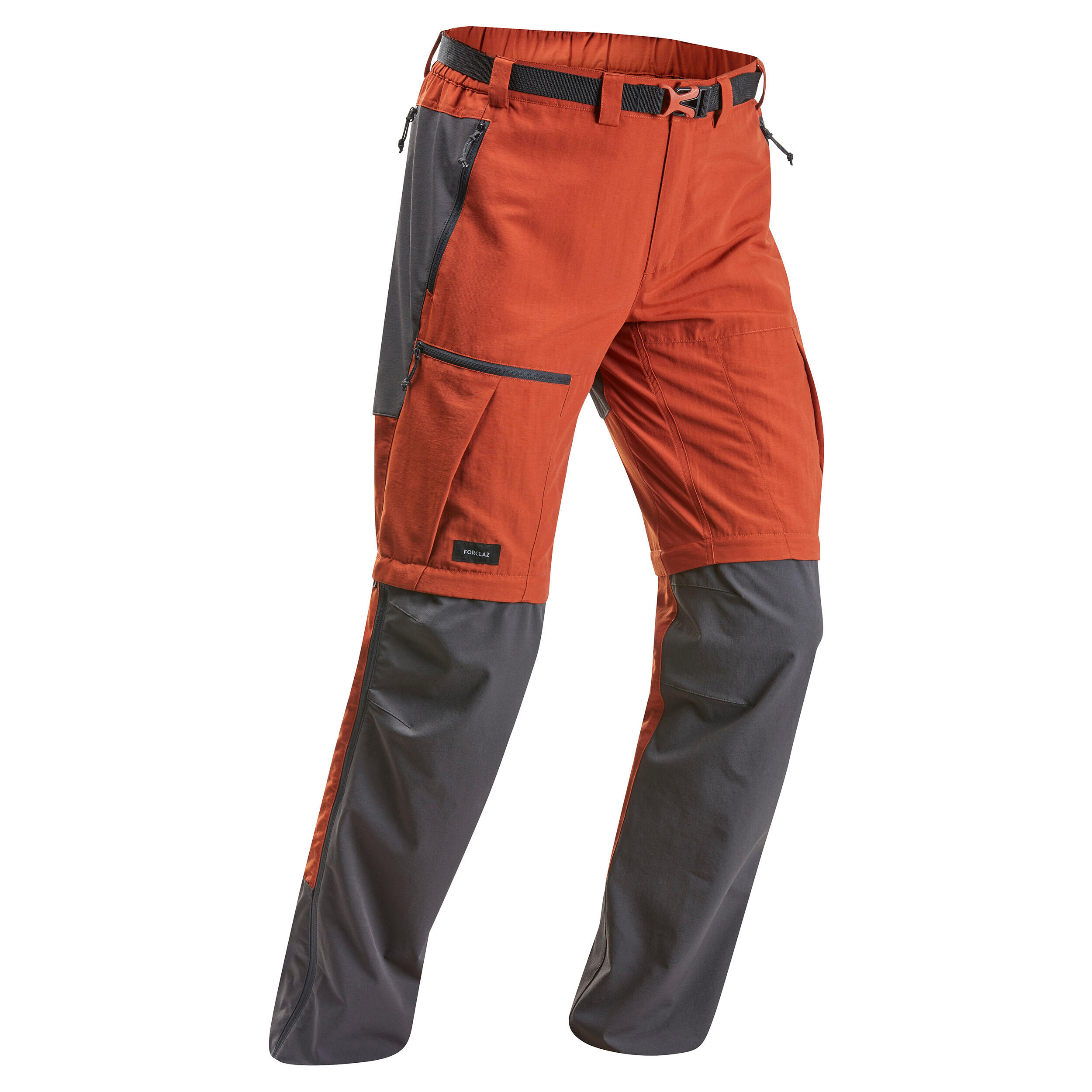 Mens Mountain Trekking Modular Trousers  TREK 500  Dark Grey
