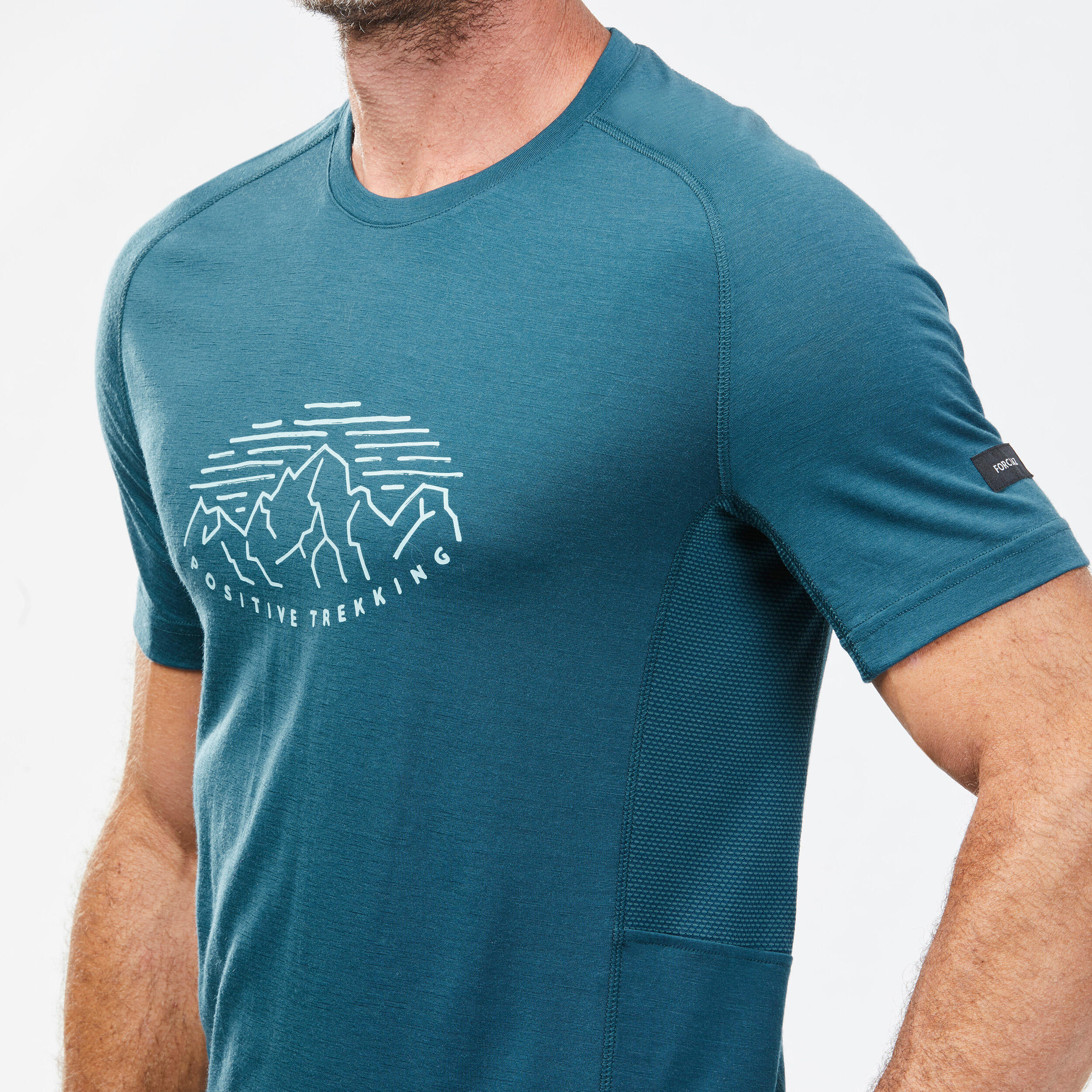Men's Short-sleeved Merino Wool Trekking T-shirt  - MT500 3/7