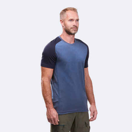 Camiseta de montaña y trekking manga corta lana merino Hombre Forclaz MT500  - Decathlon