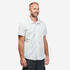 Men’s Short-sleeve Check Travel Trekking Shirt TRAVEL 100 - White 
