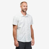 Men Checked Half Sleeve Cotton Shirt White - Travel 100