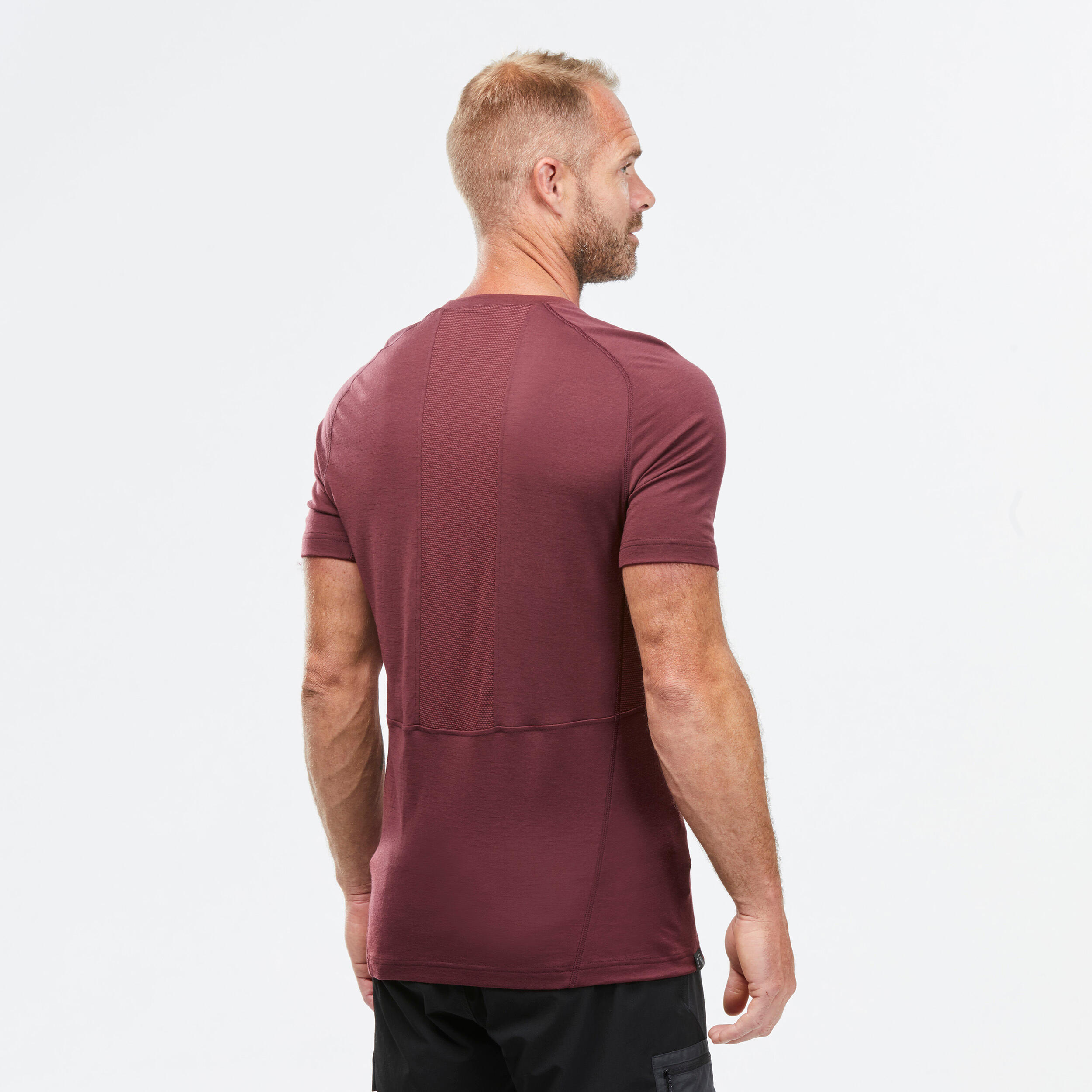 Men's Short-sleeved Merino Wool Trekking T-shirt  - MT500 2/7