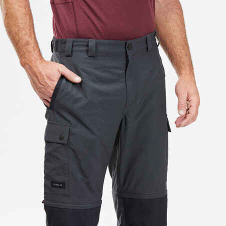 Men's Mountain Trekking Durable 2-in-1 Zip-Off Trousers MT100