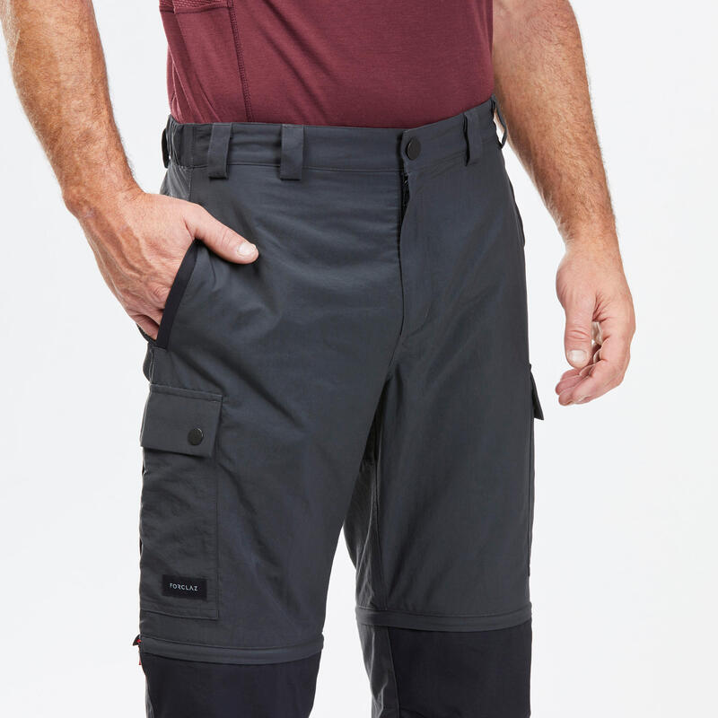 Erkek Modüler&Dayanıklı 2'si 1 Arada Outdoor Trekking Pantolon - Gri - MT100
