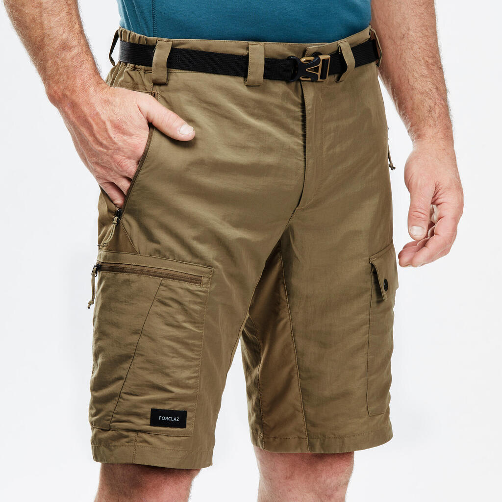 Rjave moške trpežne pohodniške kratke hlače MT500