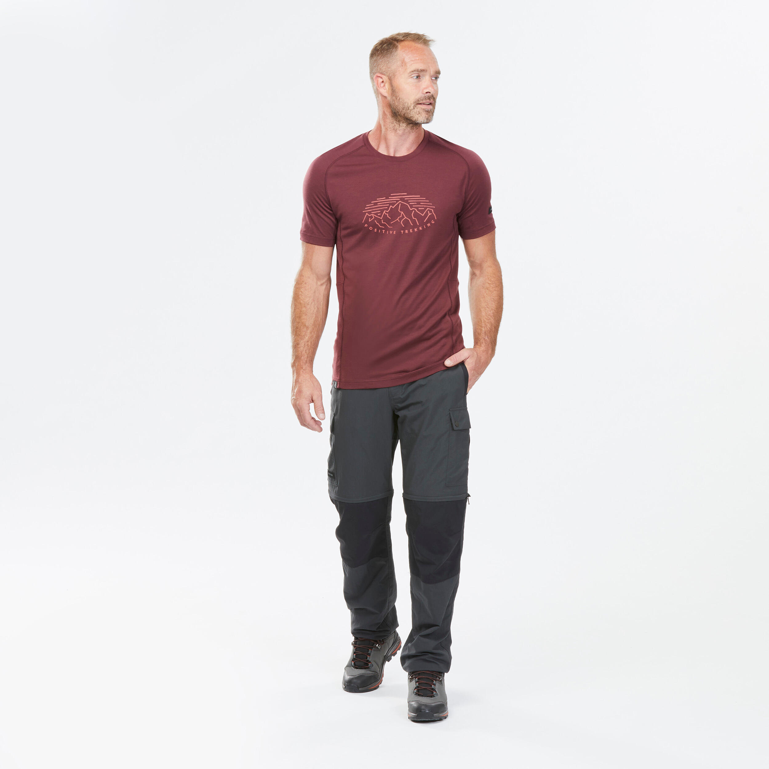 Men’s 2-in-1 Hiking Pants - MT 100 Grey - FORCLAZ