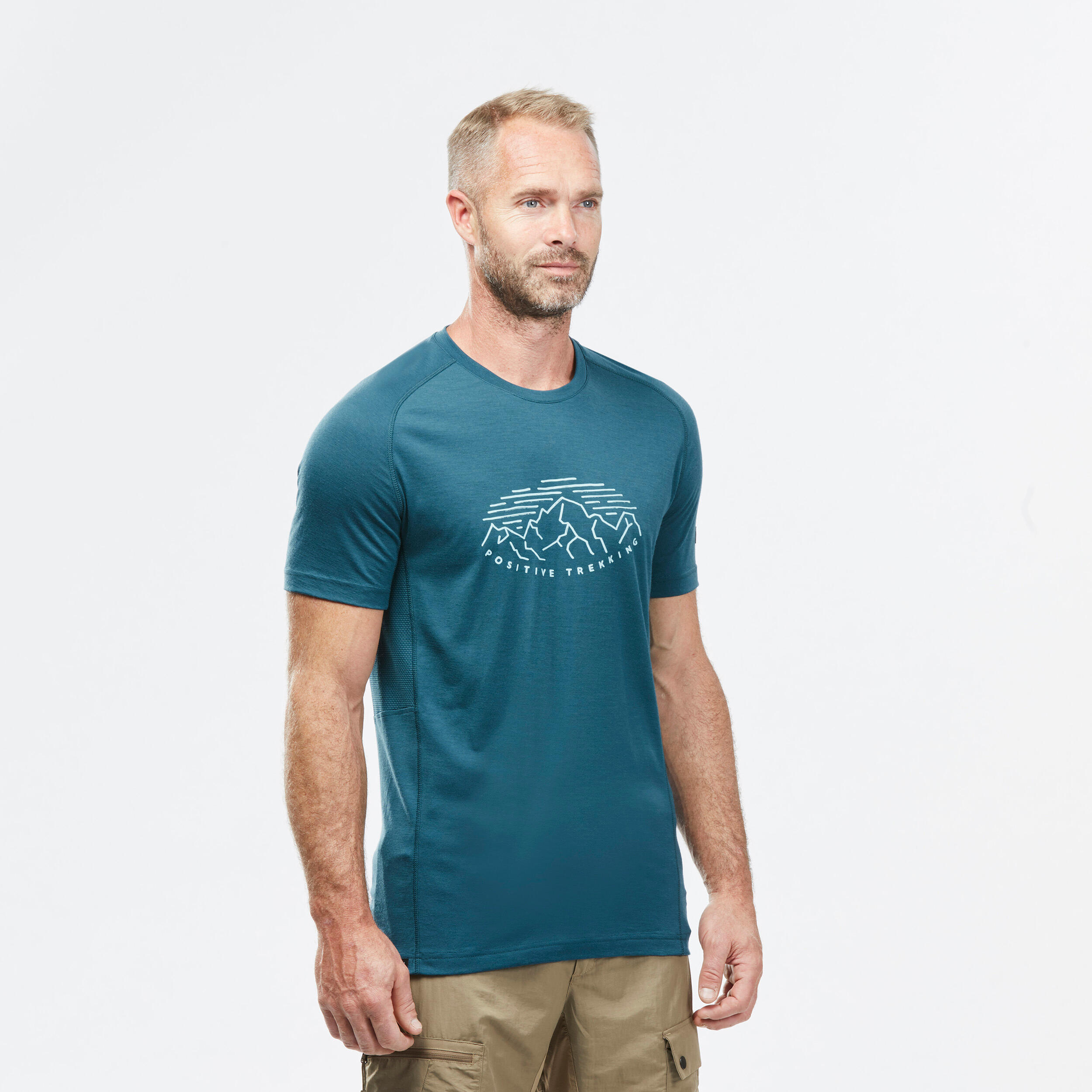 Men's Short-sleeved Merino Wool Trekking T-shirt  - MT500 1/7