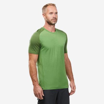 T-shirt de trek manches courtes en laine mérinos - homme - mt500
