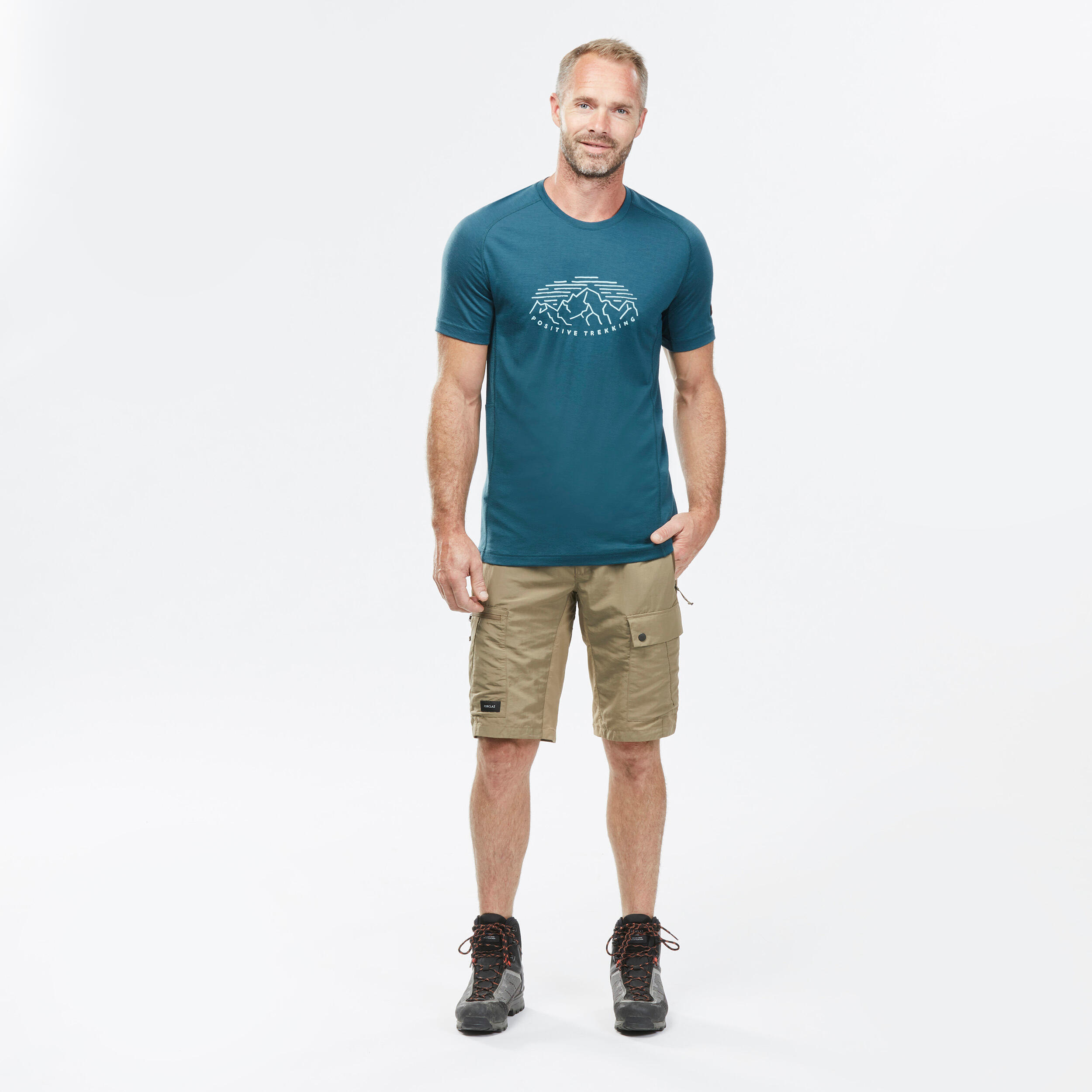 Men's Short-sleeved Merino Wool Trekking T-shirt  - MT500 4/7