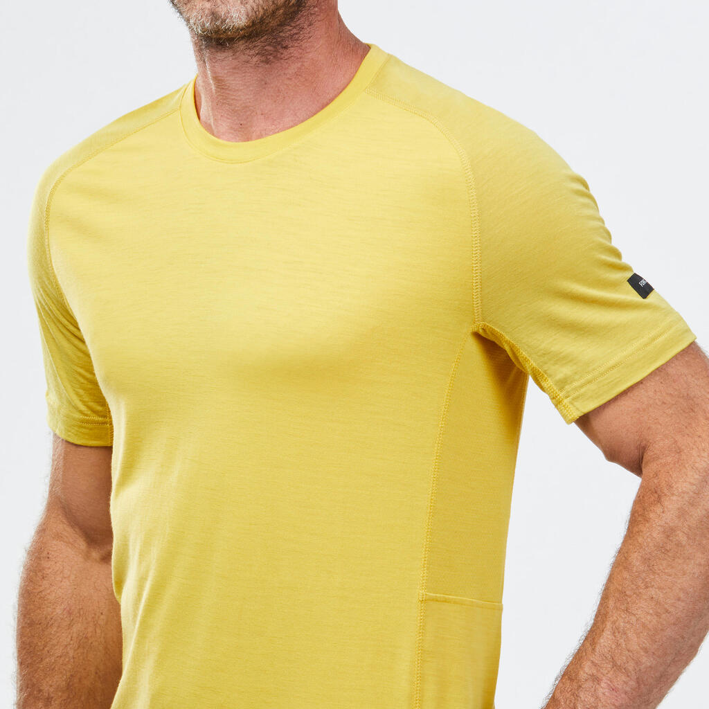 Men's Short-sleeved Merino Wool Trekking T-shirt  - MT500