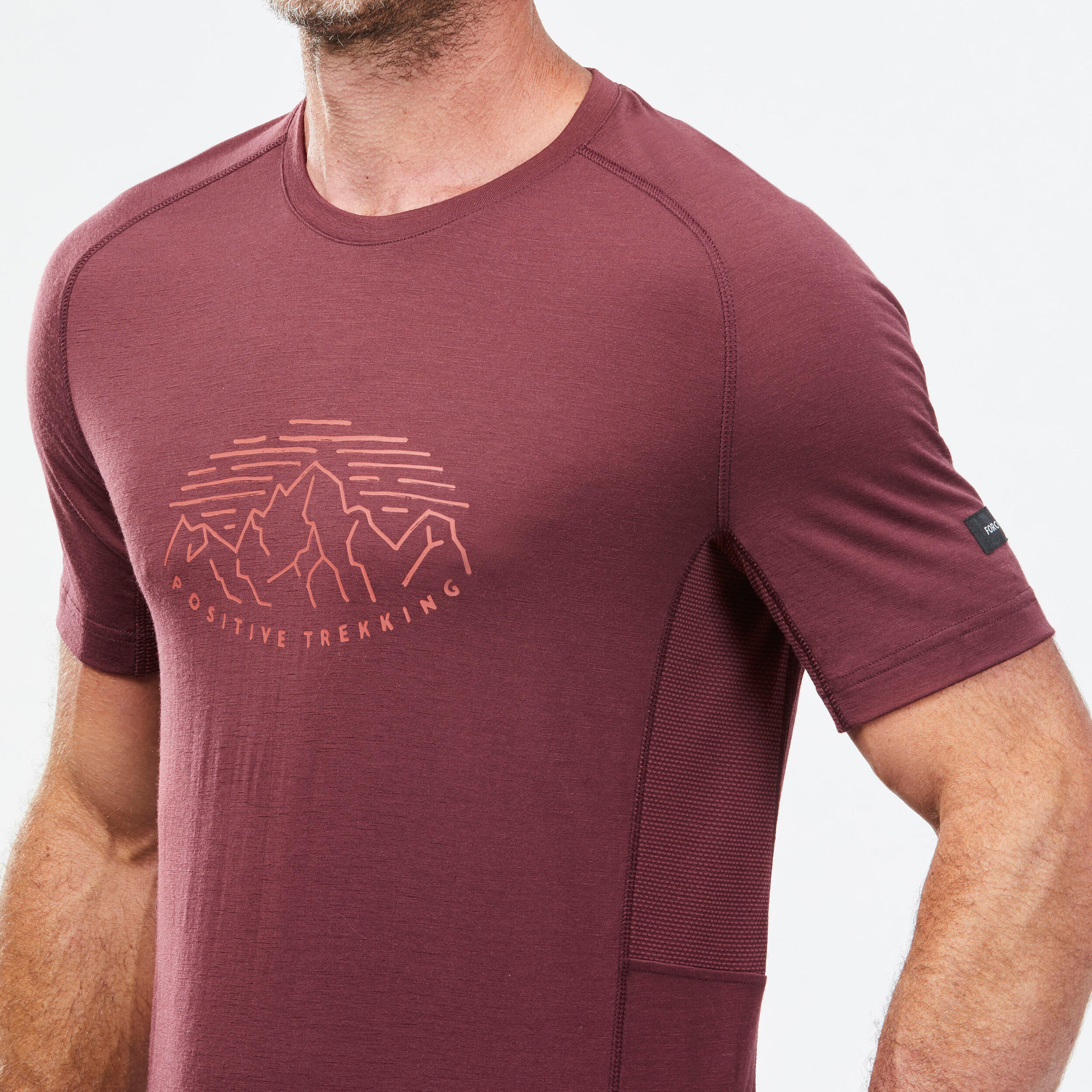 Men's Short-sleeved Merino Wool Trekking T-shirt  - MT500 3/7