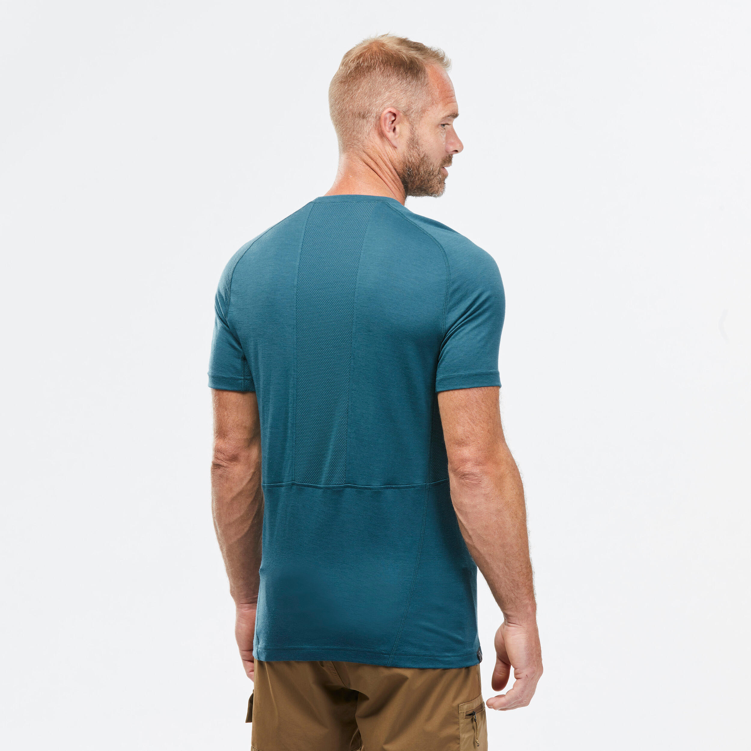 Men's Short-sleeved Merino Wool Trekking T-shirt  - MT500 2/7