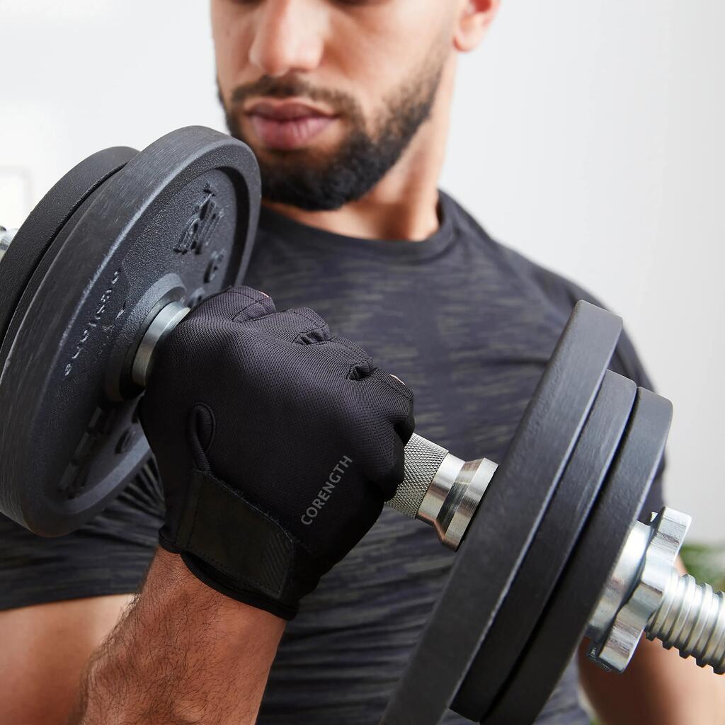 Guantes para gimnasio Unisex Domyos 100 - Negro