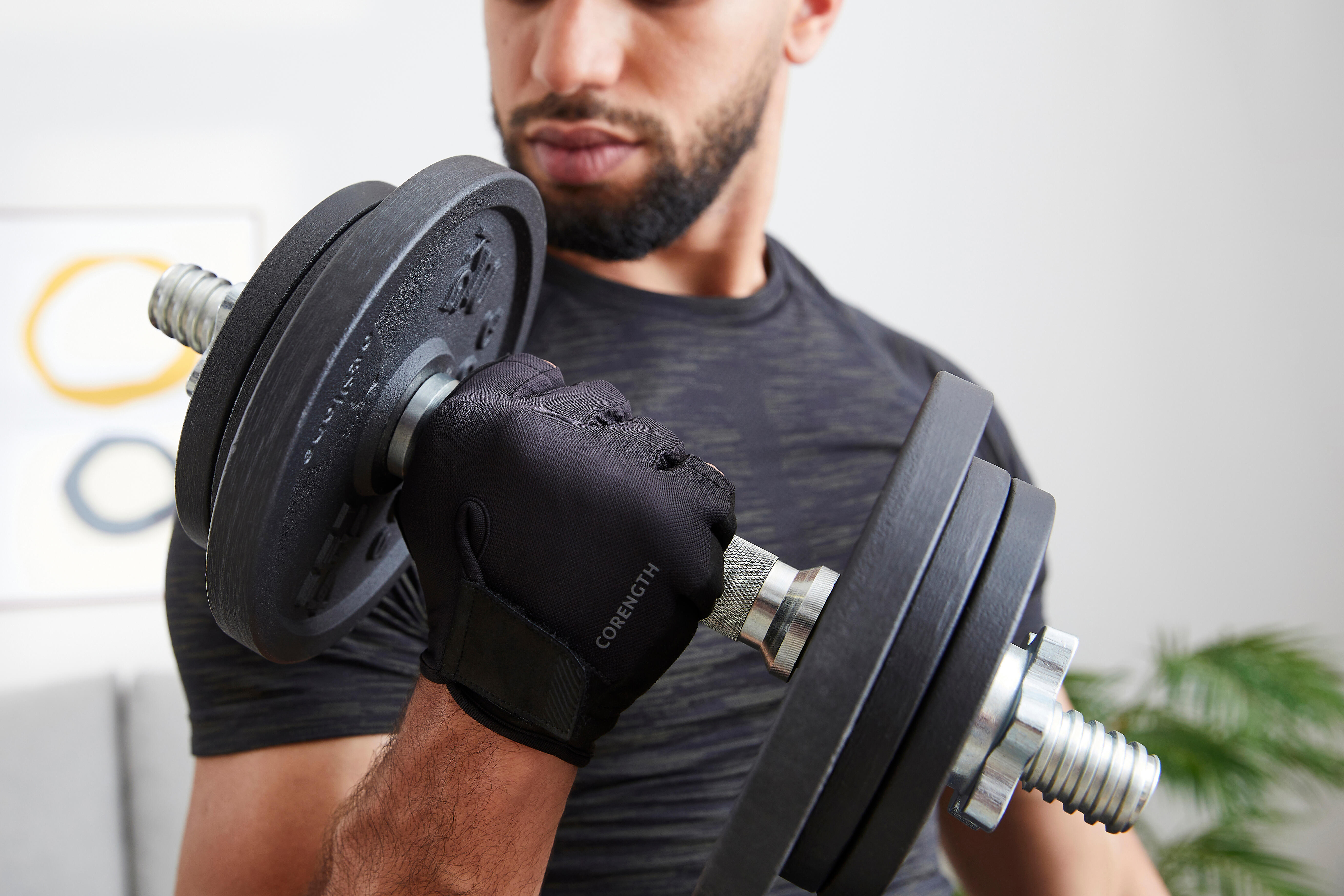 Weight Training Gloves - 100 Black - CORENGTH