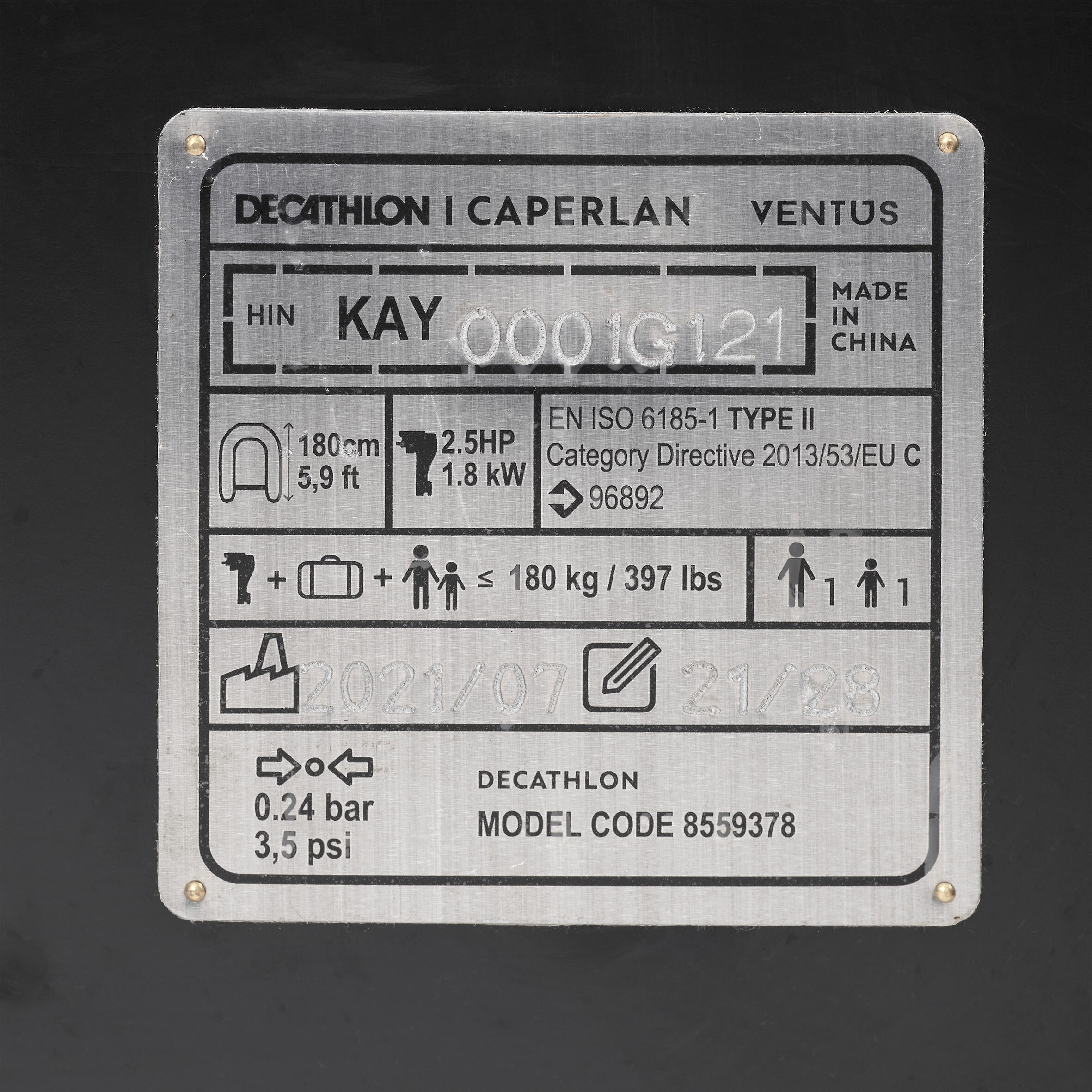 Rubberboot voor karpervissen Ventus 180 14/19
