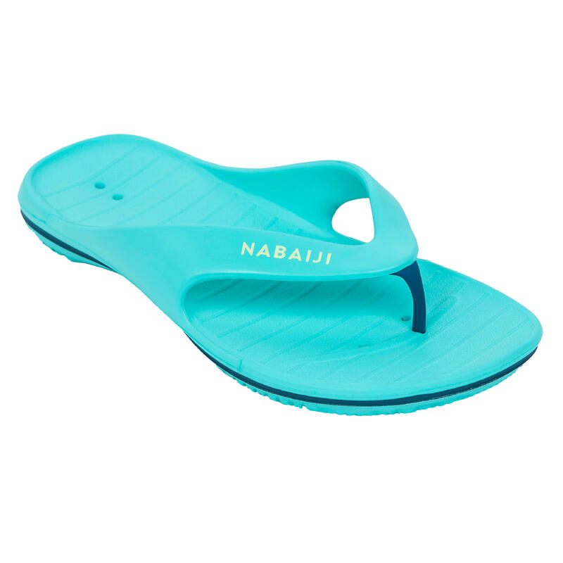Women's Poolside FlipFlops Tonga 500 Turquoise Blue NABAIJI Decathlon