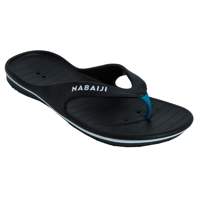 Chanclas Piscina Tonga 500 Hombre Negro Azul Blanco