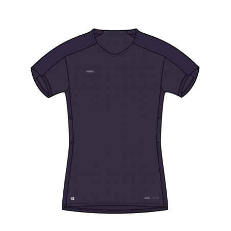 Moteriški futbolo marškinėliai „VRO+“, vienspalviai tamsiai mėlyni