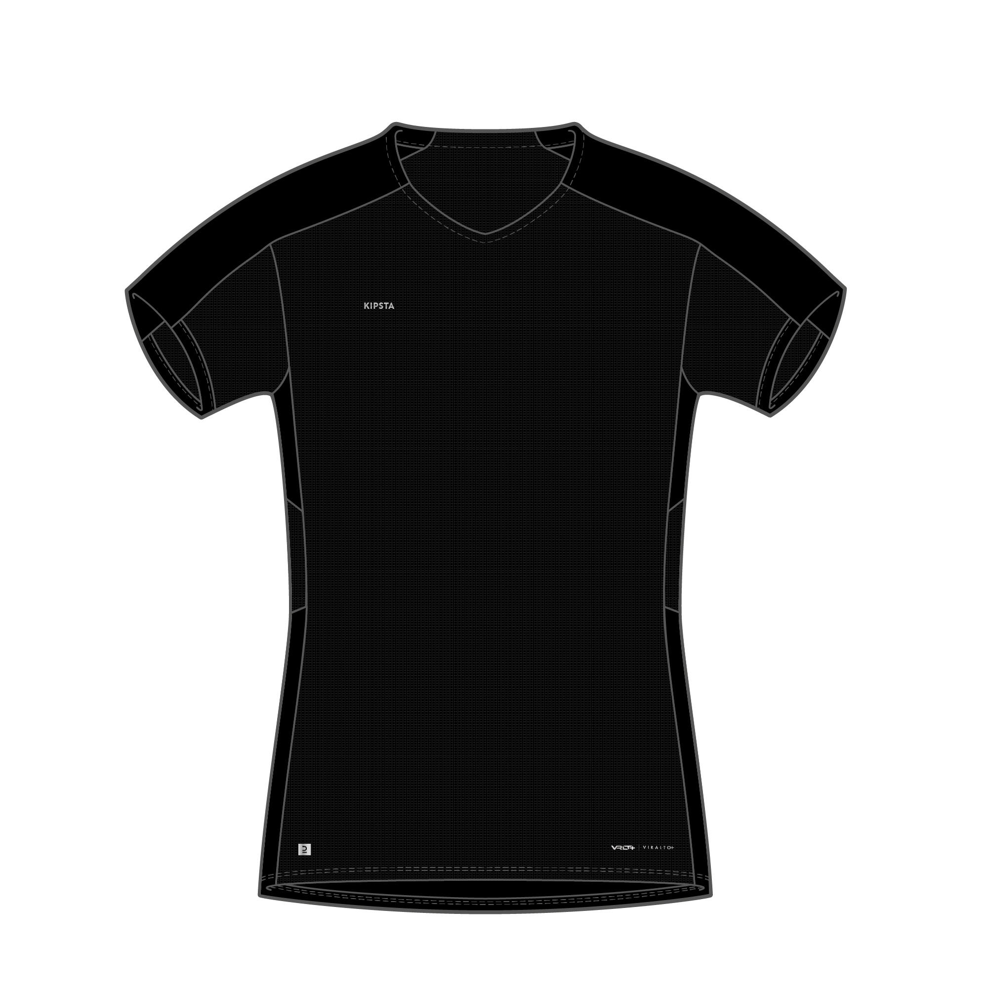 Women's Plain Football Shirt - Black 2/29