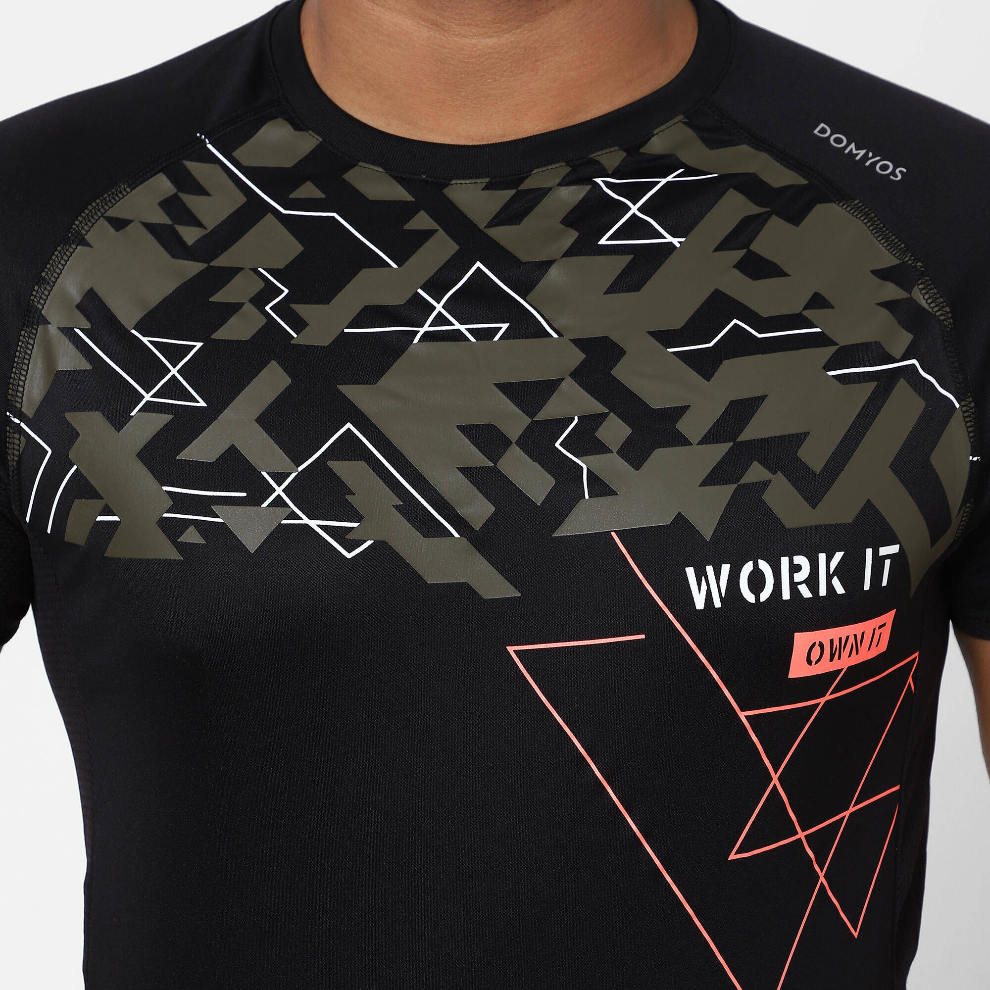 Men Recycled Polyester Gym T-Shirt - Black Print -  2