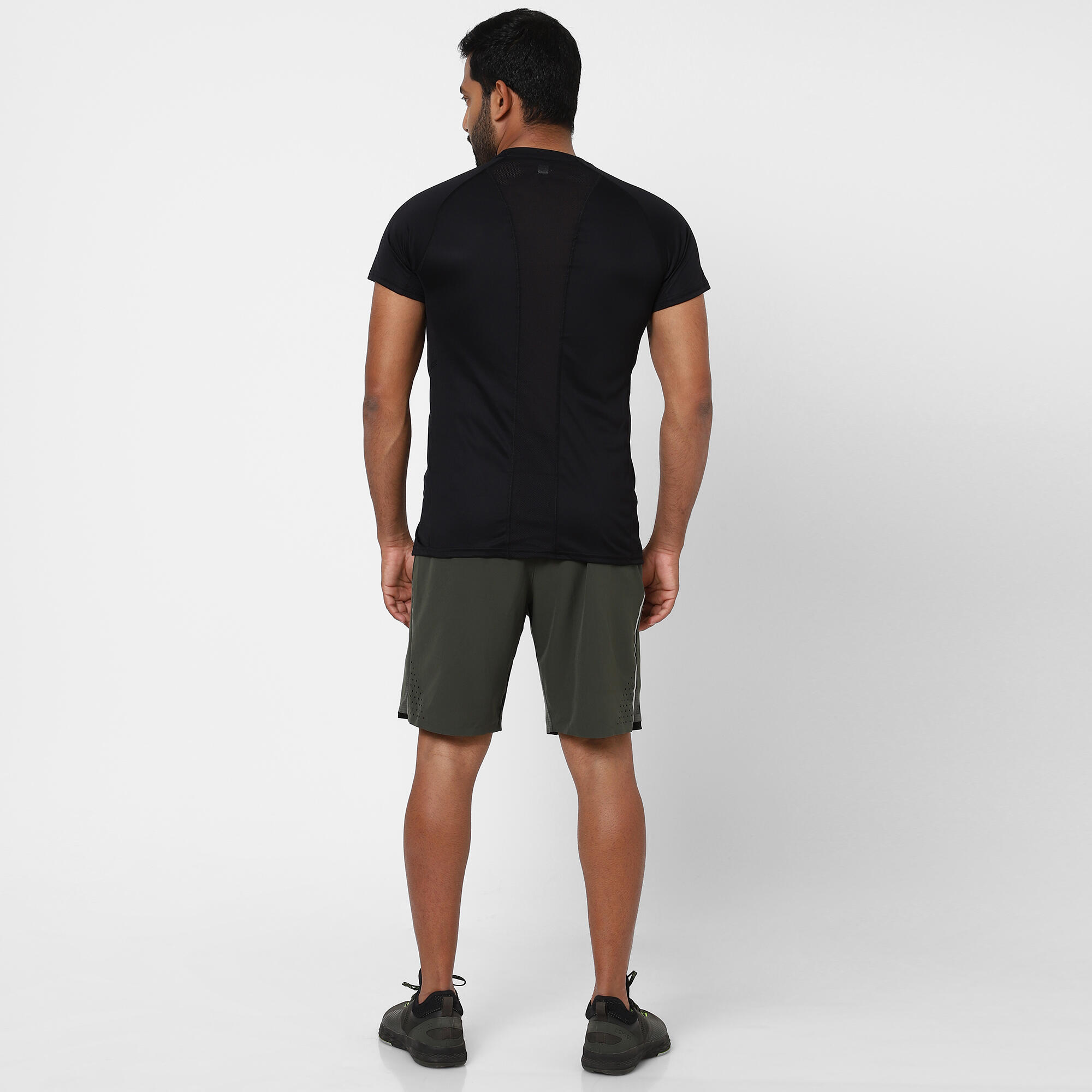 Men Recycled Polyester Gym T-Shirt - Black Print