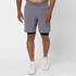 Breathable 2-in-1 Fitness Shorts with Zip Pocket - Grey