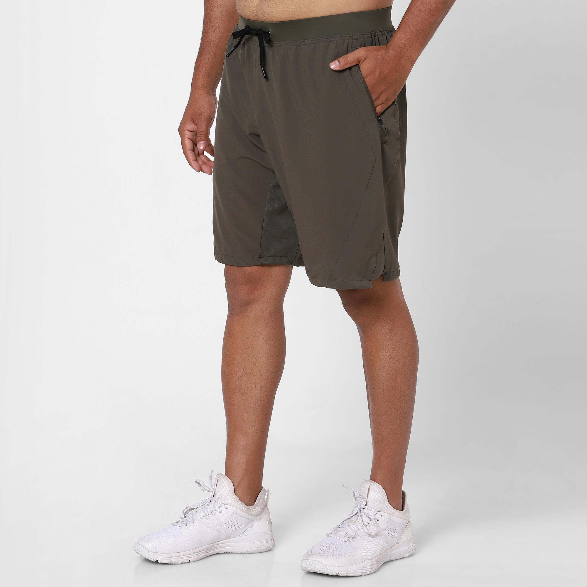 Buy Men Recycled Polyester Regular Gym Shorts - Khaki Print Online ...