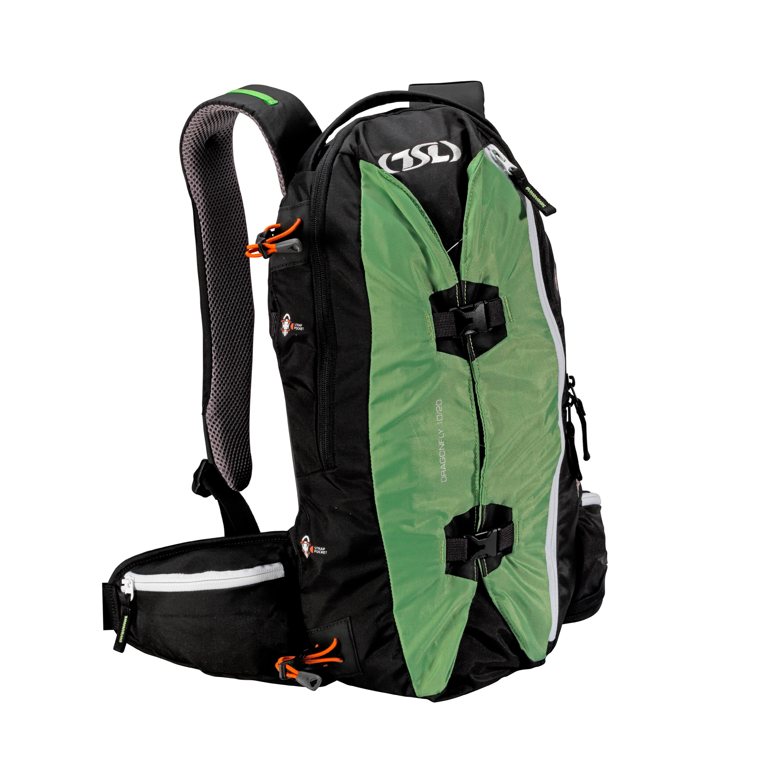 Snowshoe Backpack Dragonfly 10/20 L - Black/Green 1/3