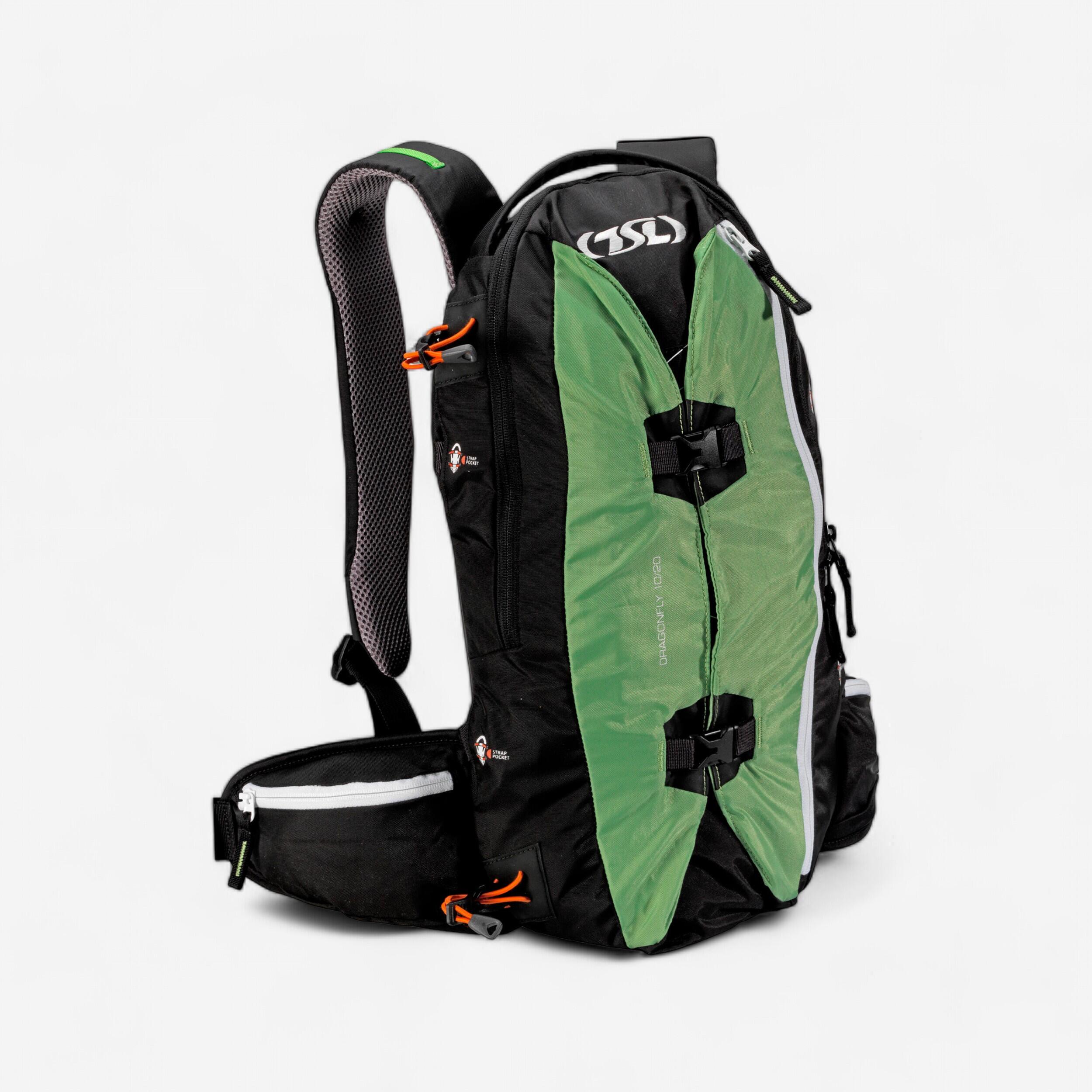 black and green backpack