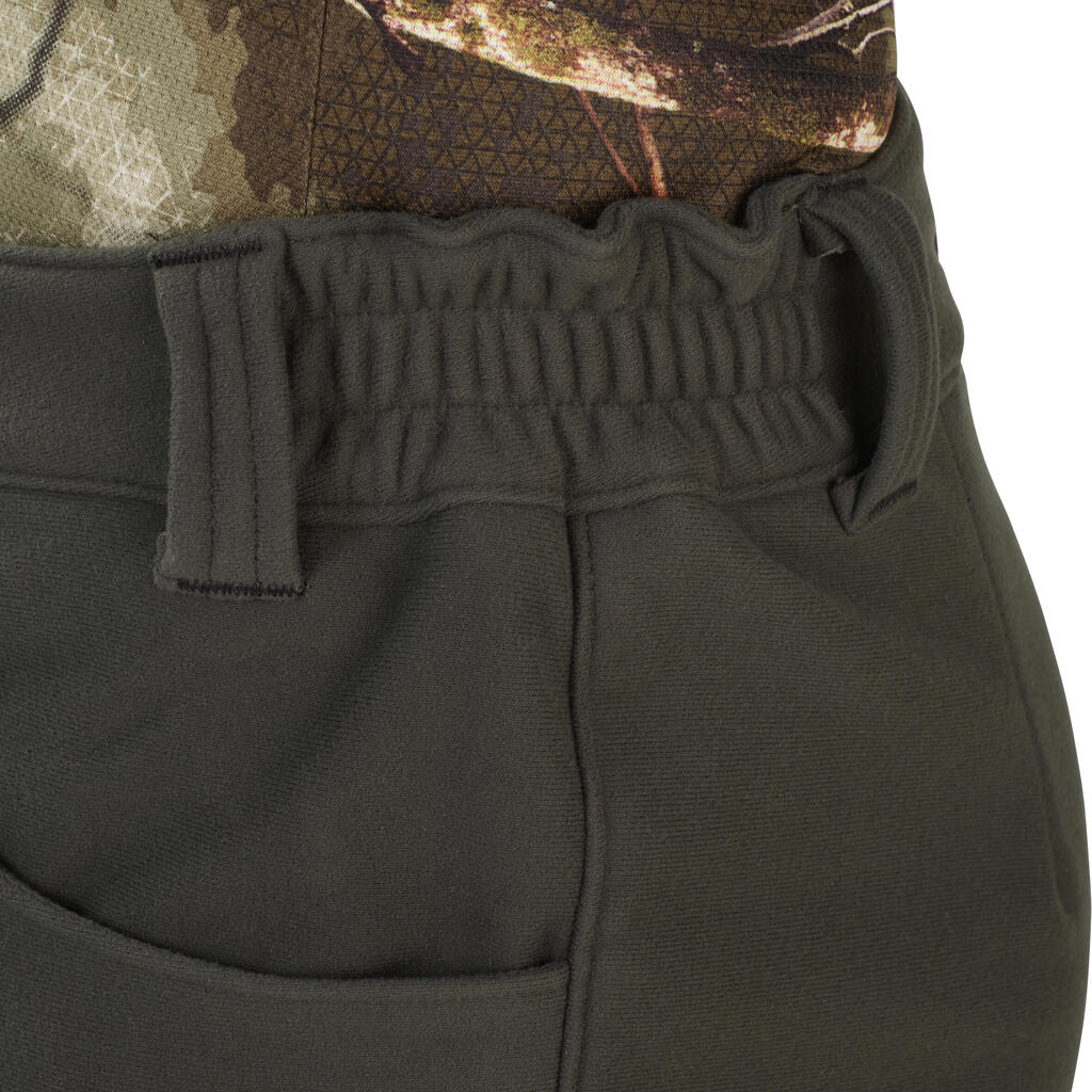 Jagdhose Fleece warm geräuscharm grün 100