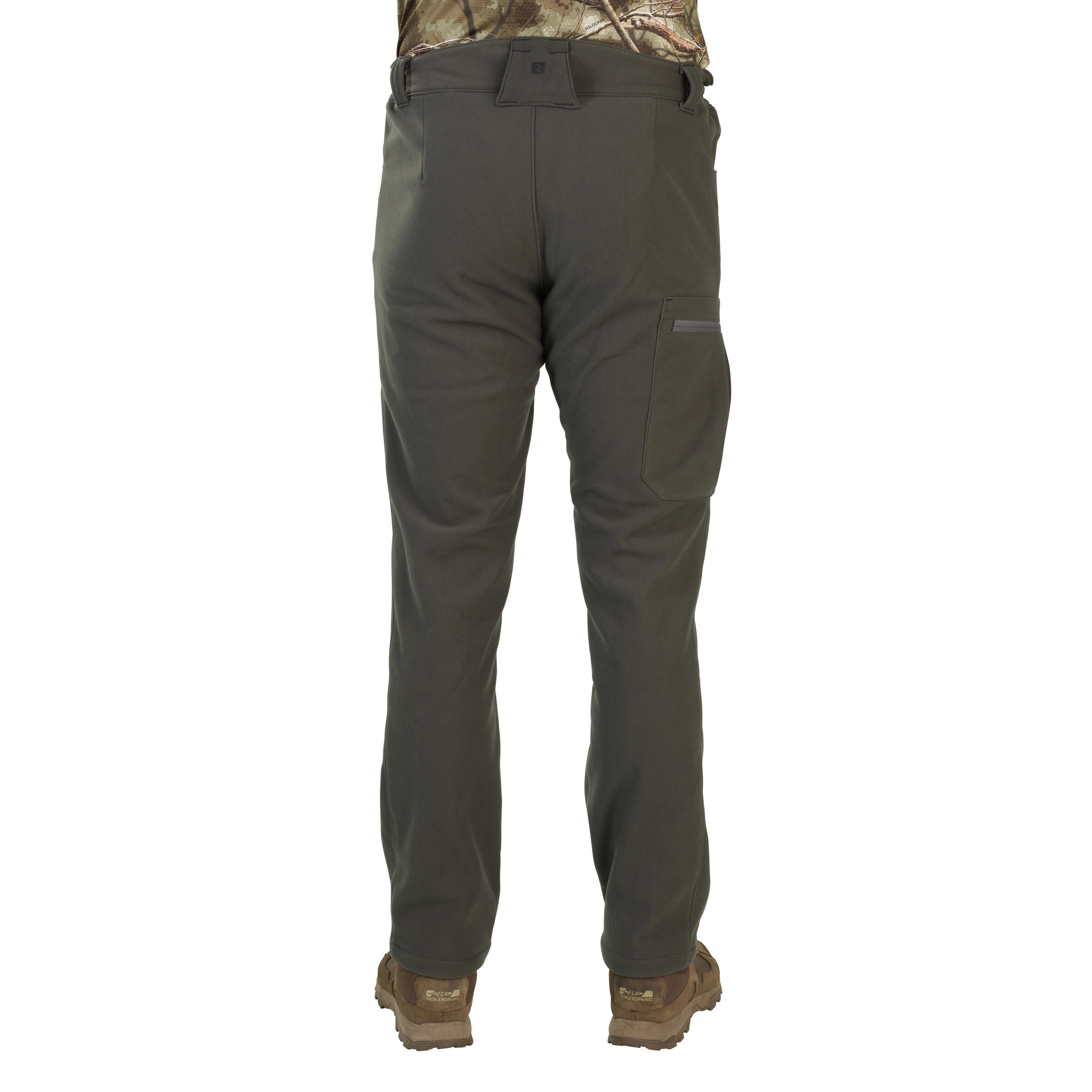 PANTALON CHASSE CHAUD SILENCIEUX POLAIRE VERT 100 SOLOGNAC Decathlon
