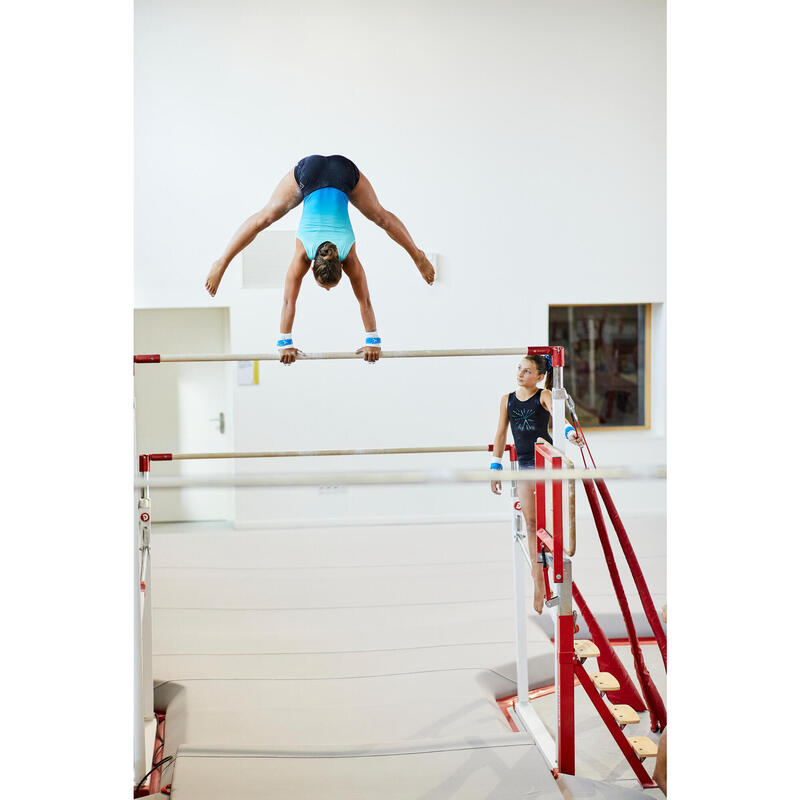 Dívčí gymnastický dres 500 modro-zelený