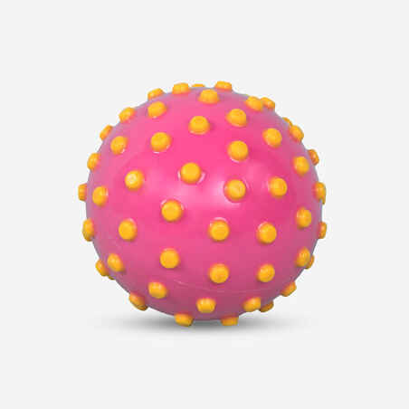 Small aquatic awakening balloon, pink with yellow dots