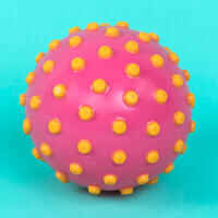 Small aquatic awakening balloon, pink with yellow dots