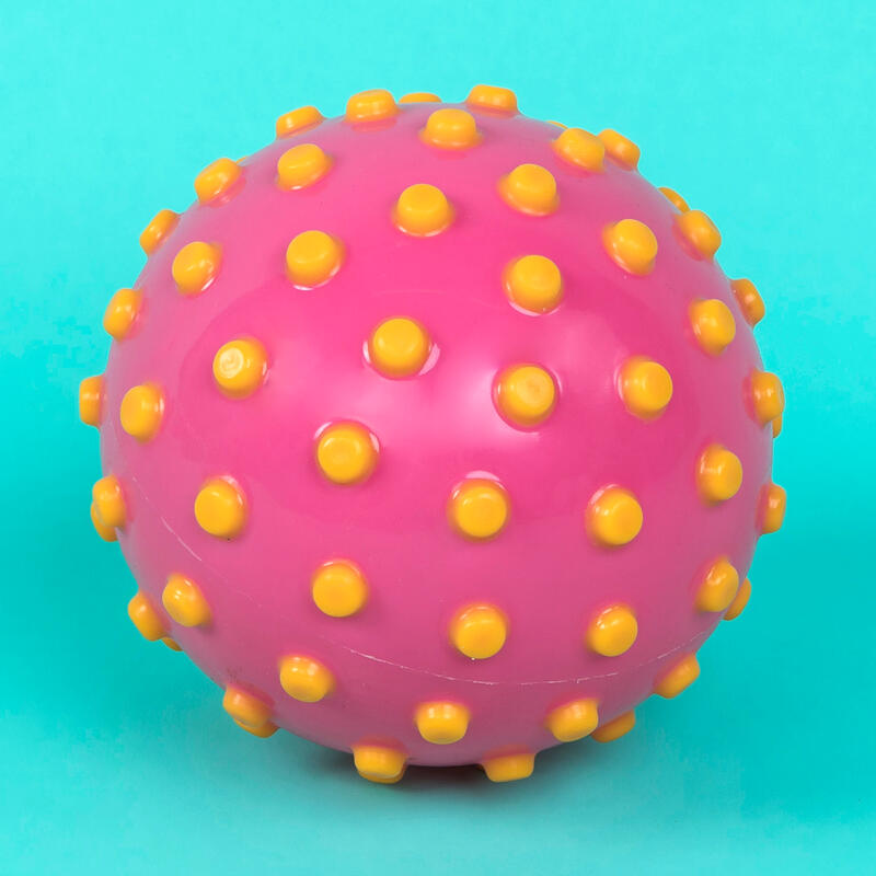 Small aquatic awakening balloon, pink with yellow dots