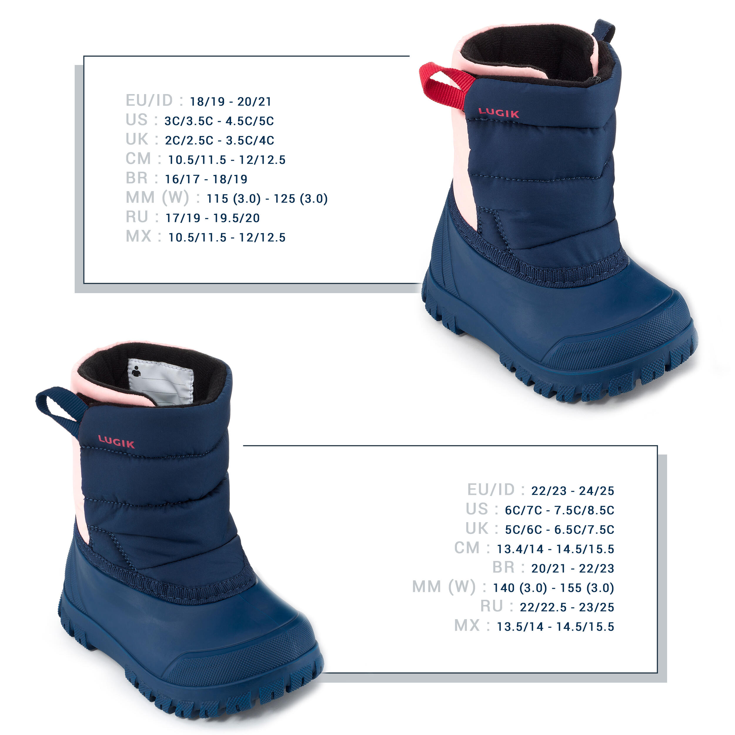 Doposci baby WARM viola e turchesi LUGIK | DECATHLON