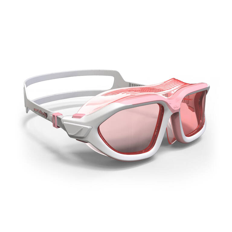Masker Renang - Berenang - Lensa Berwarna Ukuran S Active - Pink/Putih